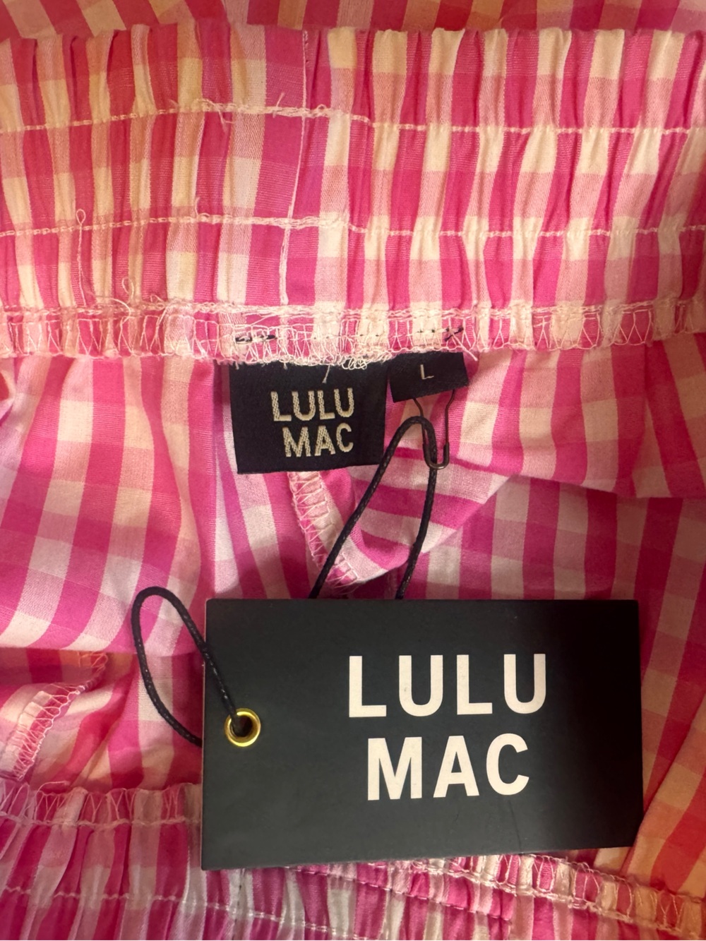 NWT Lulu Mac Gingham Boxer Shorts - Picture 2 of 3